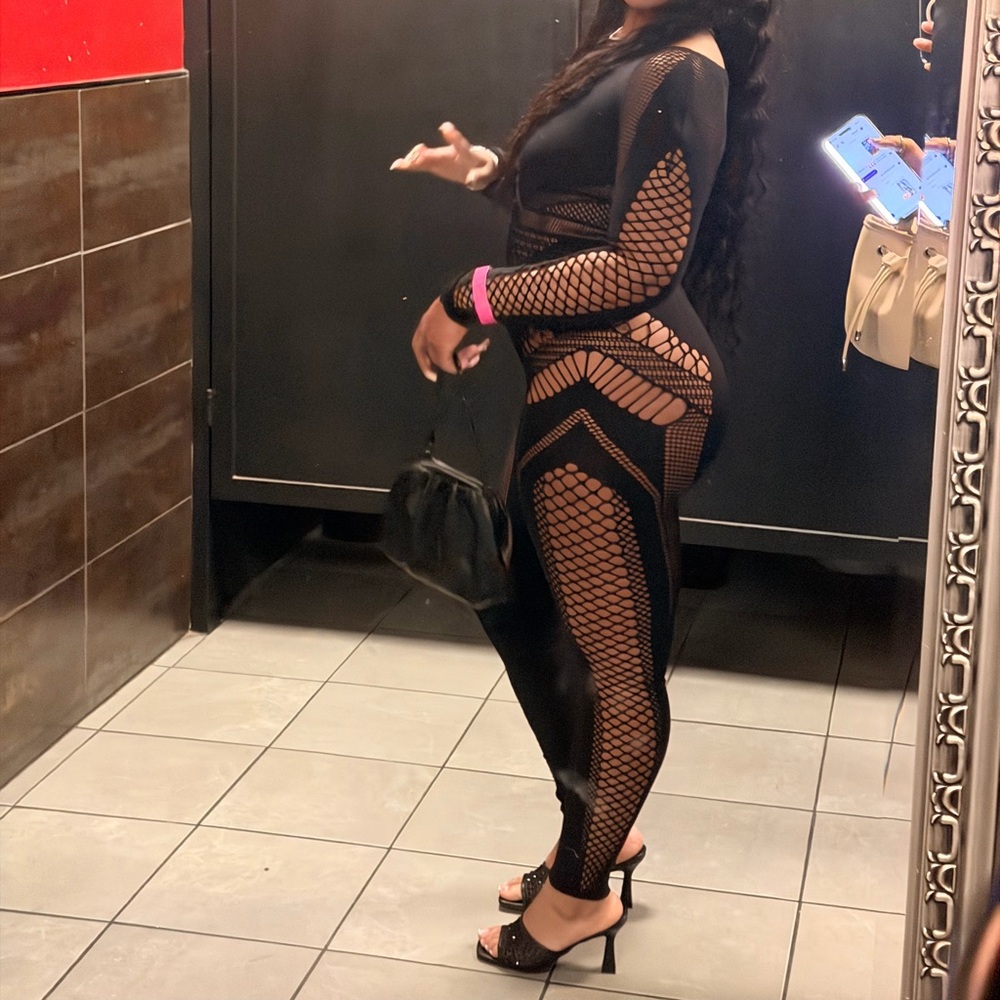 Black Fishnet Bodysuit